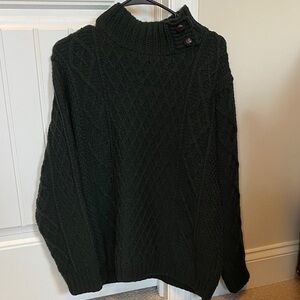 Elegant Forest Green Turtleneck Sweater for Men